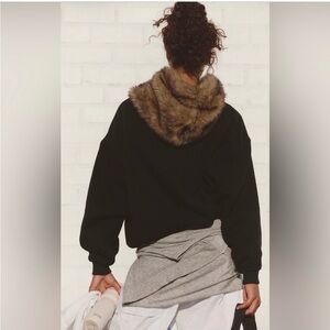 Free people fur real hoodie